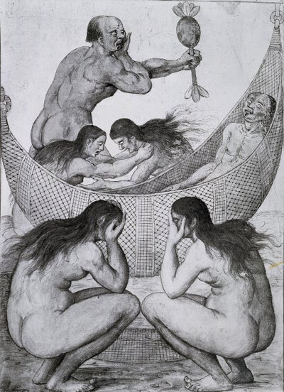 Indians of Brazil Mourning over a Dead Man by John White